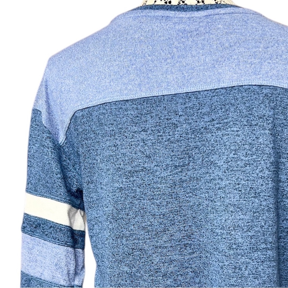 Long Sleeve Cotton Pullover Shirt Women’s Size Small Striped Sleeves Colorblock - Picture 6 of 9